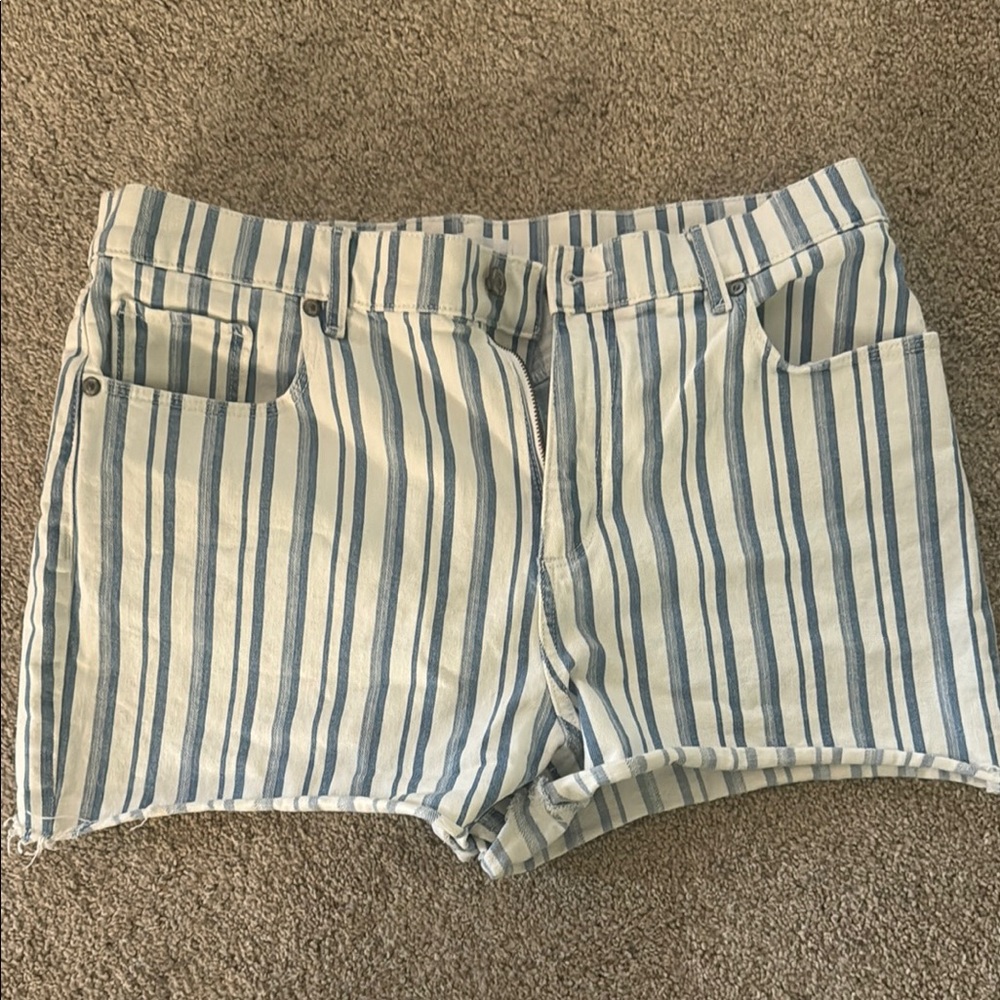 EUC loft striped Jean shorts, size 12
